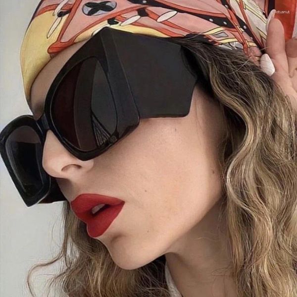 Óculos de sol dytymj oversized quadrado sunglasse mulheres engraçado vintage óculos punk sol feminino gafas de sol mujer