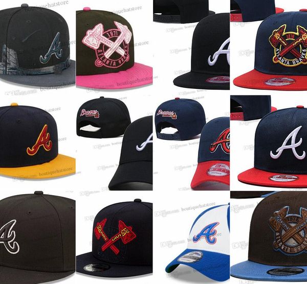 29 Cores Mens Beisebol Snapback Chapéus Todas as Equipes Flores Preto Azul Marinho Hip Hop Atlanta Esporte Carta A Ajustável Caps Chapeau Stitch 2024 Au2-07