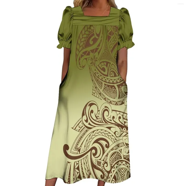 Partykleider 2024 Mikronesien Nationalkleid Damen Kurzarm Mode Mumu Tasche