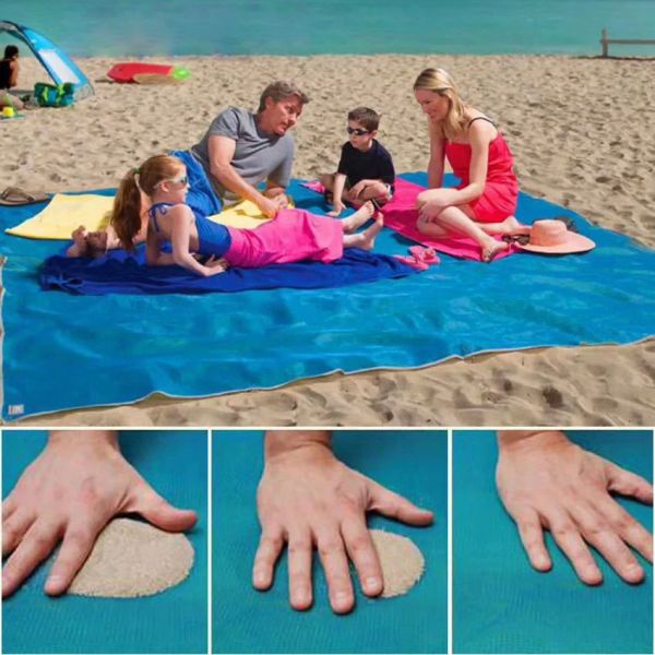 Коврик пляжное одеяло пескозащитный 200 х 200 см водонепроницаемый пляжный коврик легкое одеяло для пикника для кемпинга, путешествий, пешего туризма, спорта