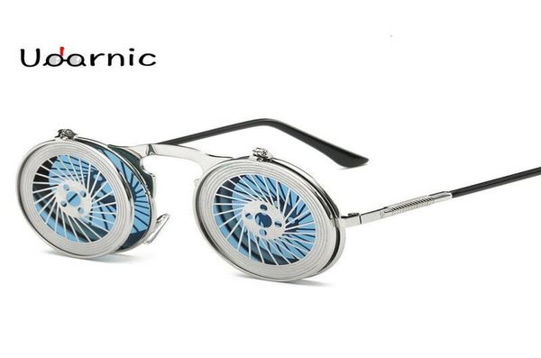 Steampunk-Sonnenbrille mit runden Flip-Flops, Unisex, Retro, 90er-Jahre, Rave-Party, Selfie-Accessoire 2262384810931