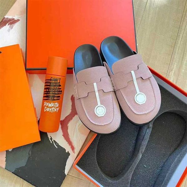 Spor ayakkabıları% 59 indirim 2024 Baotou kadınları yeni büyük kafa yaz için palet giyiyor Bir ayaklı gerçek deri boken yarım terlik