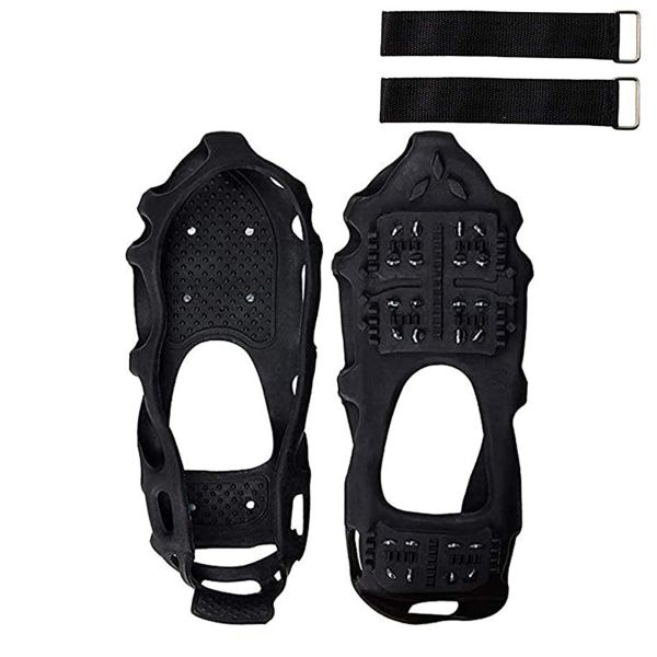 Accessoires 1Pair Outdoor Fischerstiefel 24 Spikes Anti -Slip -Trakt -Stollen Ice Gripper Wanderschuhe für Schuhe Winterbeinsklettern Klettern