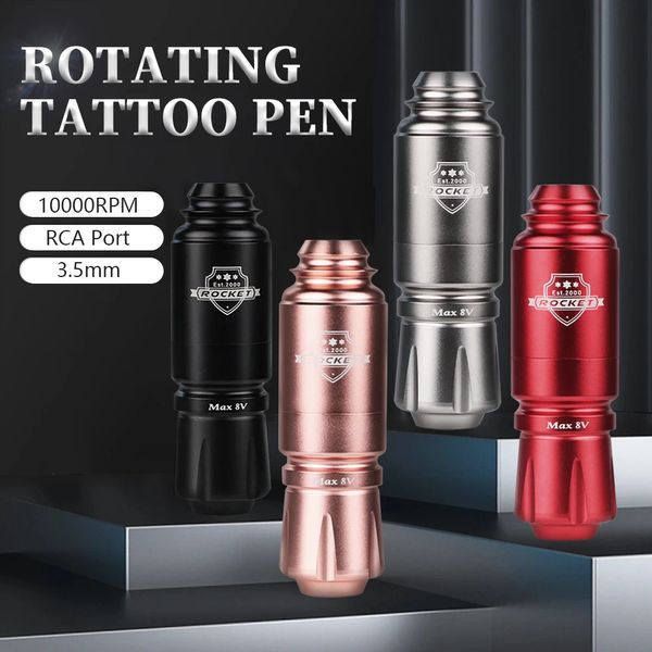 Rocket mini caneta de tatuagem rotativa, máquina de motor para soquete rca, bateria, suprimentos de maquiagem permanente 240311