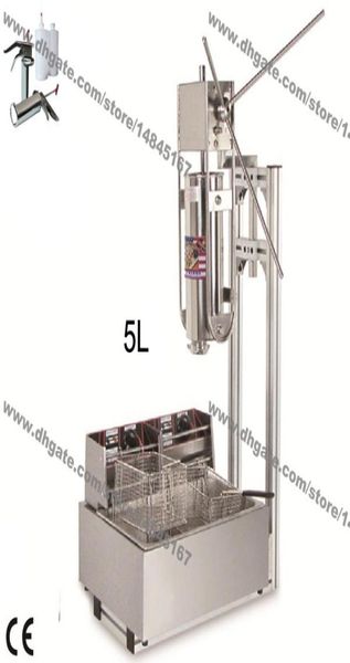 Руководство по коммерческому использованию 5л испанская машина для приготовления пончиков чурро 12л 110В 220В электрическая фритюрница машина для наполнения чуррос7352704