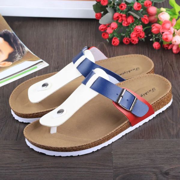 Sandalen Mode Frauen Pantoffeln Flip Flops Sommer Beach Korkschuhe Schäden Mädchen Wohnungen Sandalen Freizeitschuhe gemischte Farben Plus Größe 3544