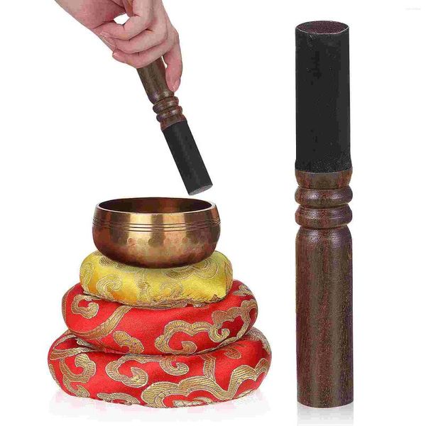 Yastık 3 PCS Buda Sound Bowl Meditasyon Aksesuarları, Manuel Tibet Şarkı Söyleyen Mat Pad Pamuk S Mallet