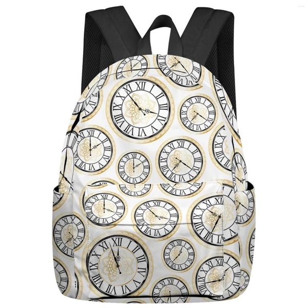 Zaino in senso orario lancetta dei minuti modello orologio gradiente borse da scuola per studenti laptop personalizzati per uomo donna donna viaggio Mochila