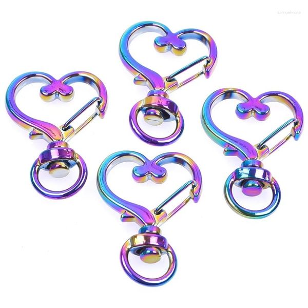 Portachiavi 10PCS Love Heart Aragosta Fibbia Portachiavi Ciondolo Regali per donna Uomo Borsa Charms Accessori Chiavi della macchina Gioielli fatti a mano