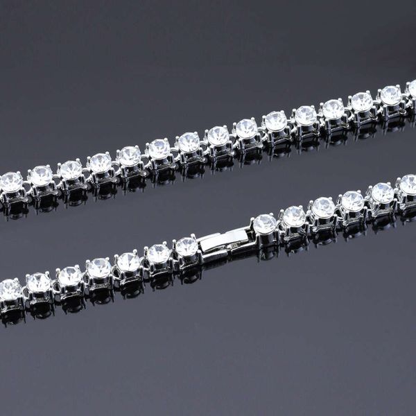 Großhandel 6 mm Iced Out White Diamond Cz Tennis Armband Halskette Kette Hip Hop Schmuck für Männer Frauen