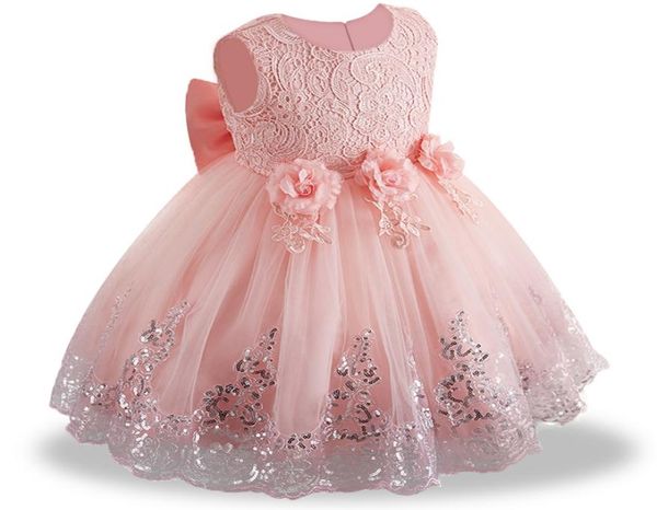 2019 verão infantil bebê menina vestido de renda branco vestidos de batismo para meninas 1º ano festa de aniversário casamento roupas do bebê 2943543