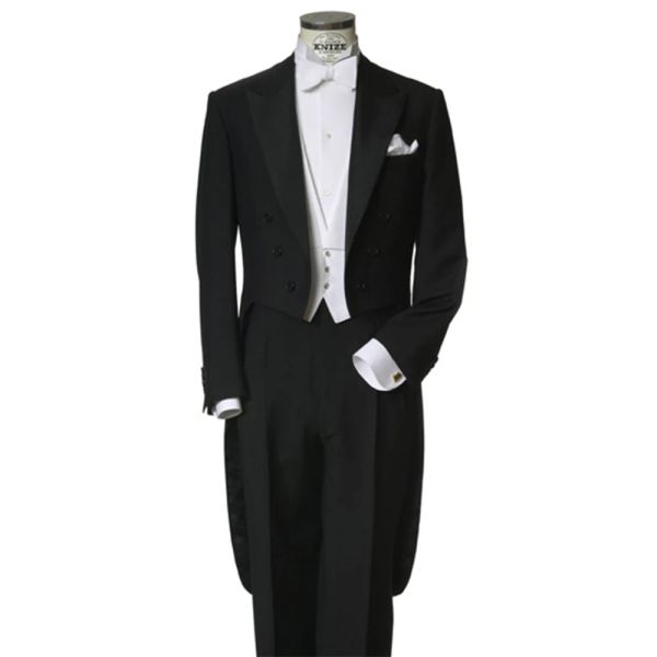 Ternos feitos sob medida para medir o traje de cauda preto terno de traje formal de casamento no noivo, ternos de ópera personalizados com cauda de tailcoat smokingo