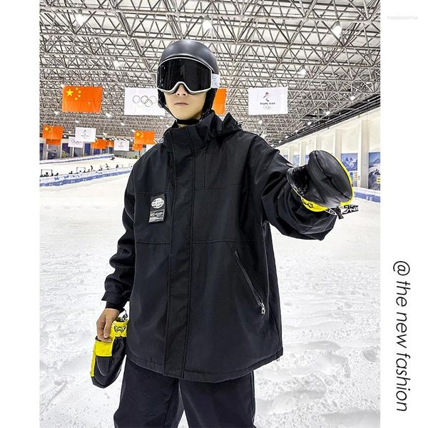 Giacche da uomo Cappotto da sci impermeabile taglie forti per uomo e donna Giacca da neve con cerniera Abbigliamento outdoor Snowboard Inverno Uomo 5XL
