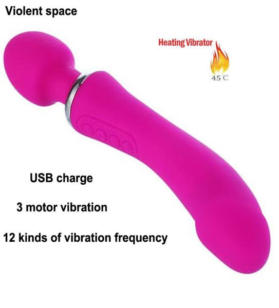 12 Geschwindigkeiten Vibratoren Für Frauen Klitoris Zauberstab G-punkt Dualhead Dildo Vibrator Sexspielzeug Für Frau Vibrador Mujer Spielzeug Für Erwachsene Y194175959