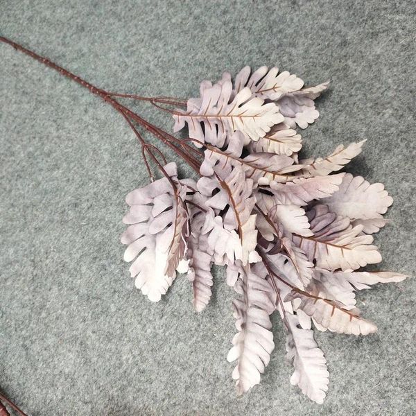 Fiori decorativi Piante artificiali Grigio scuro Argento Crisantemo Viola chiaro Decorazione del giardino domestico