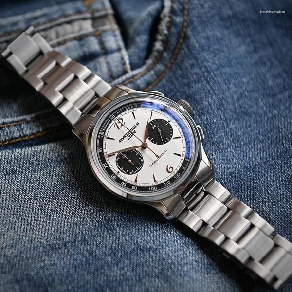 Armbanduhren Mystery Code Herrenuhr VK68 Chronograph Uhrwerk Luxus Edelstahl Wasserdicht 2024