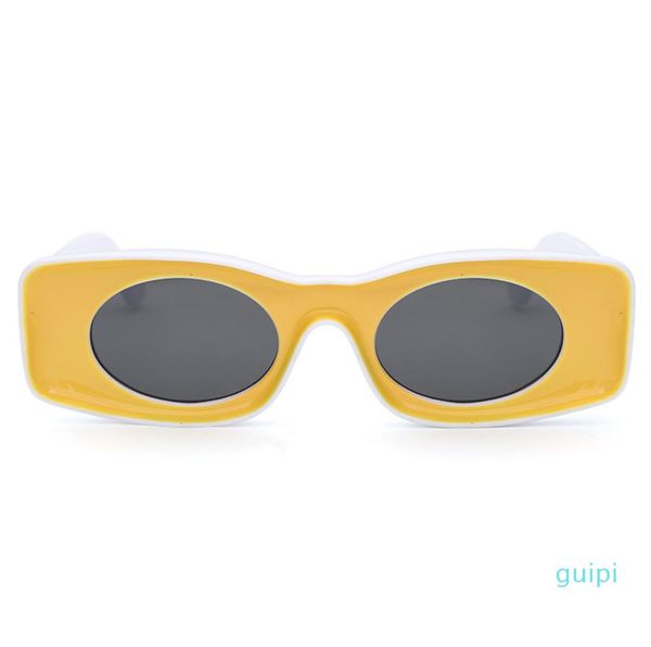 Neue Hip-Hop-Sonnenbrille für Männer und Frauen, 400331, einzigartiges konkaves Design, quadratischer Rahmen, runde Linse, Avantgarde-Stil, lustige Kunststoffschirme7316584