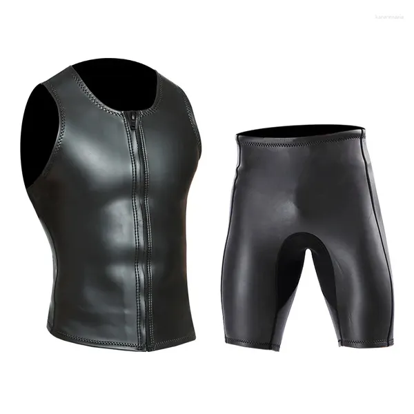 Damen-Badebekleidung, 2 mm, für Männer und Frauen, Triathlon, warm halten, Neopren-Auftriebshose, CR-glatte Tauchwesten, superelastisches, leichtes Leder, Schnorcheln