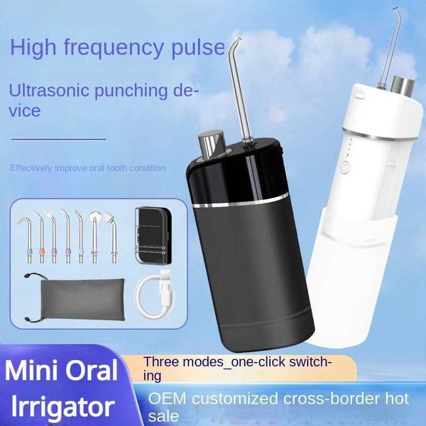 Oral Irrigators Mini Oral Irrigator 200ml Su Deposu Su geçirmez Dişler Elektrikli Temizleyici SB Şarj Edilebilir Su Deposu Taşınabilir Dental Su Pompası J240318