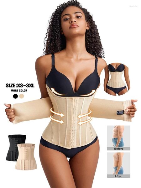 Cintos 10 pcs ossos de aço treinador de cintura dupla para mulheres cincher shapewear barriga controle treino corpo shaper cinto