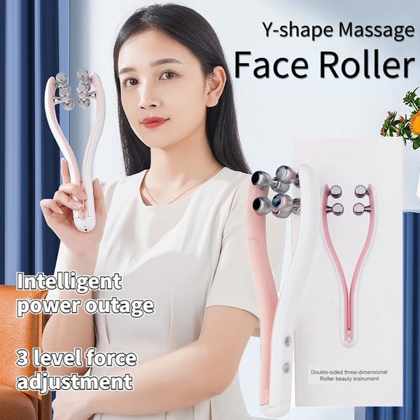 EMS Face Lifting Roller Y-förmiges Gerät V-förmiges Massagegerät Hebegürtel Heimgebrauch Beauty Tool 240313