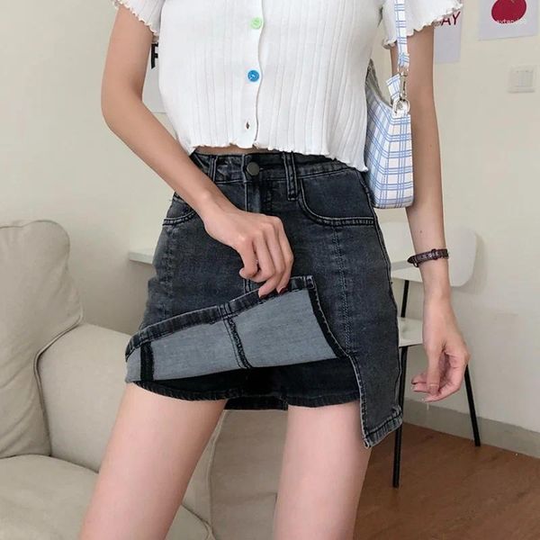 Frauen Shorts Sommer Frauen Denim Kurze Röcke Koreanische Hohe Taille Mini Rock Frau Sexy Paket Hüfte Damen Kleidung Mädchen jean