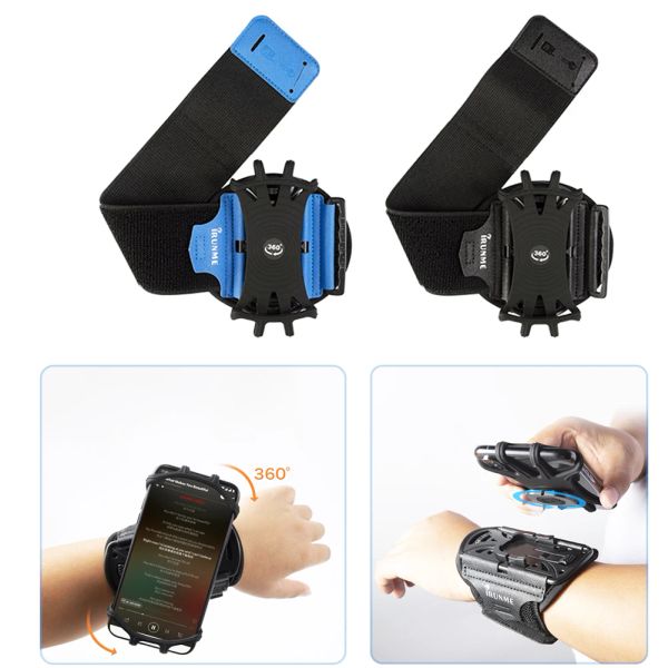 Taschen Outdoor Sport Handgelenk Telefon Tasche Abnehmbares rotierendes Handy Armband Armband Armbeutel Handgelenkhalter Fitness Running Cycling