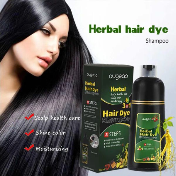 Strumenti Colore Dei Capelli A Base di Erbe 500ml Pianta Naturale Condizionante Tinture Per Capelli Shampoo Nero Tintura Veloce Bianco Grigio Depilazione Tintura Colorazione Tinture Per Capelli