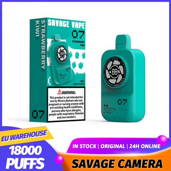 EU-LAGER Original ZOOY Savage Camera 18K Puff 18000 Puffs Einweg-Vapes E-Zigarette mit Display, vorgefüllte Patronen Puffbars 2% 3% 5% NIC Pod Bar