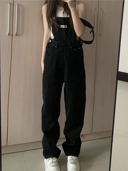 Tuta di jeans da donna tuta ampia stile preppy vintage moda femminile streetwear chic ragazze Harajuku Drop 240306