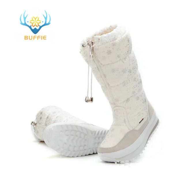 Stivali Buffie inverno stivali da donna a vendita calda a quattro colori grigio bianco e blu navy botas caldi stivali invernali di marca cinese