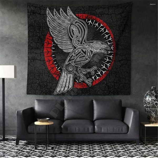 Arazzi Viking Legend Warrior Limited Arazzo da parete stampato in 3D Decorazione rettangolare per la casa Decorazione da appendere