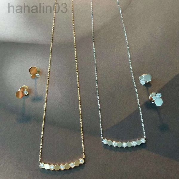 Desginer Chamet-Schmuckarmband Shangjia Beehive CNC-Halskette für Frauen, vergoldet mit 18 Karat Roségold, besetzt mit hochgekohlten Diamanten, Kragenkette, Ohrstecker für Damenohr