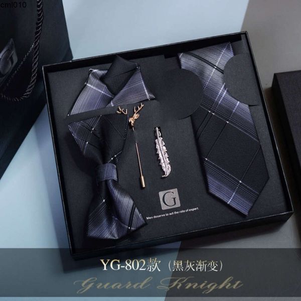 Designer gravata de seda dos homens vestido formal casual bowtie caixa de presente conjunto noivo versão coreana presentes do dia dos namorados para meninos tendência {categoria}