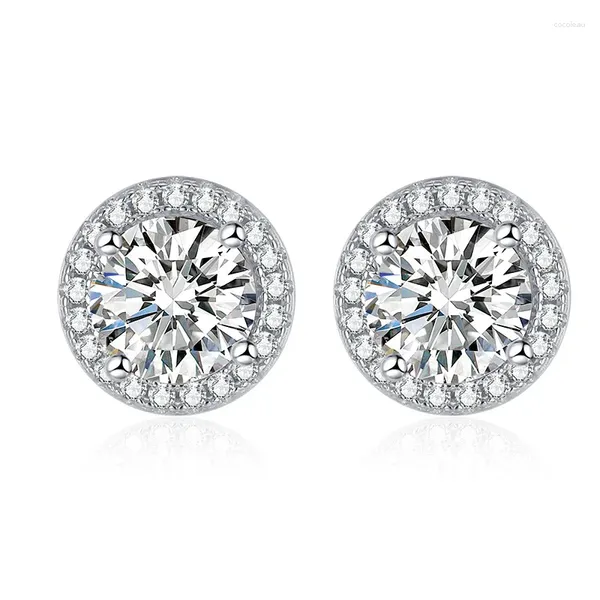 Orecchini a bottone 2024 Rotondi pieni di diamanti classici intarsiati con pietra di zirconi ultra scintillante Temperamento nobile ed elegante delle donne