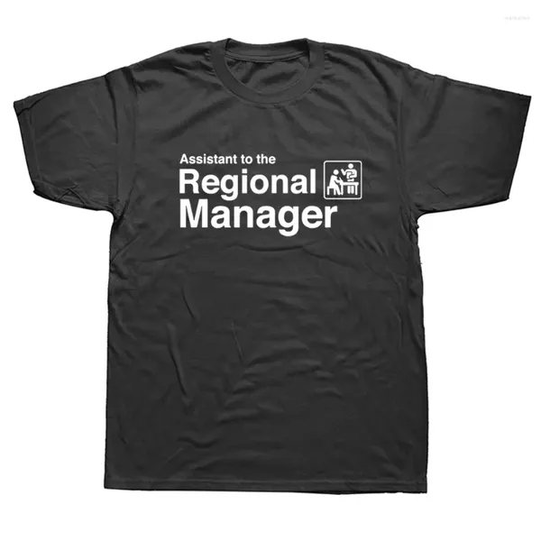 Мужские футболки с забавным помощником регионального менеджера, офисная уличная одежда с графическим принтом, мужская футболка в стиле Харадзюку с короткими рукавами и круглым вырезом