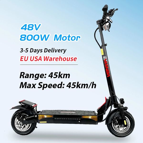 Magazzino europeo statunitense pieghevole a 2 ruote mobilità portatile scooter elettrica 800w per adulto 240306