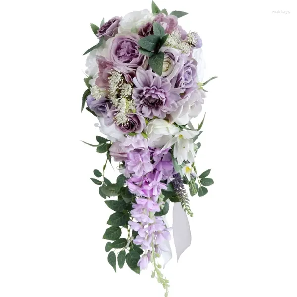 Flores decorativas única gota de água conjunto de flores artificial buquê de casamento