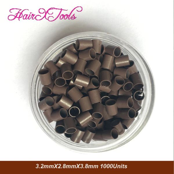 Tubos 1000pcs preto reto anel de cobre mini fechaduras de 3.2x2.8x3.8mm facilmente bloqueia contas para eu ponta extensão de cabelo