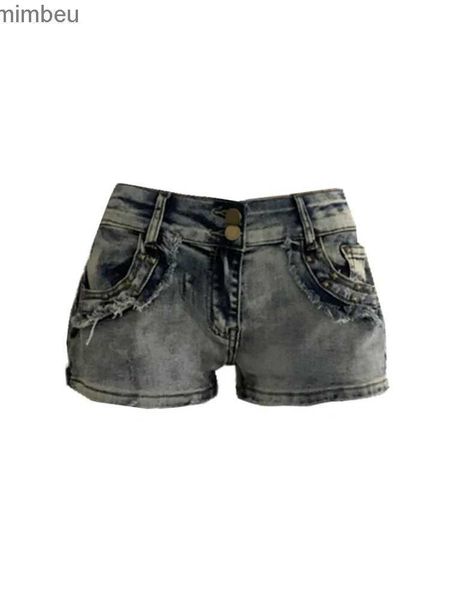 Jeans femininos mulheres moda coreana coquette denim calças quentes gyaru jeans shorts cintura baixa y2k streetwear maré kpop 2000s nova estrela menina cyberc24318