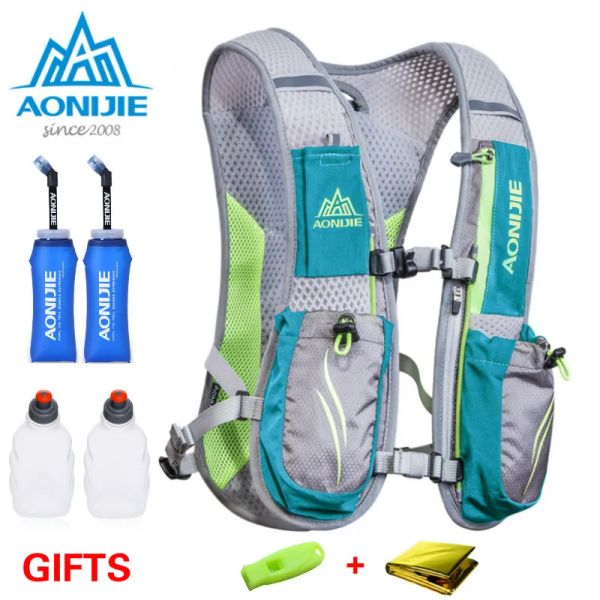 Sacos aonijie 2020 correndo maratona hidratação náilon 5.5l sacos de corrida ao ar livre caminhadas mochila colete maratona ciclismo mochila green250g