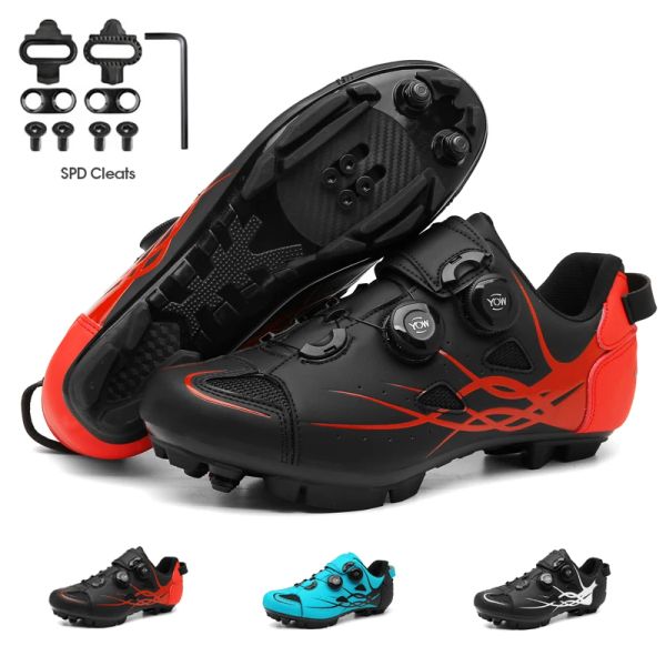 Stiefel Männer MTB Radsportschuhe mit Stollen Kohlefaser -Roadbikeschuhen Selbstverschiebung Frauen Radschuhschuhe SPD Rennspeed Flat Sneaker