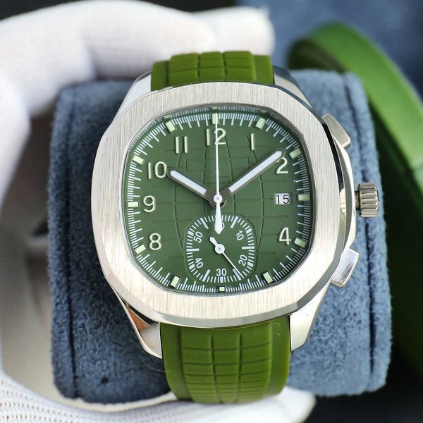 Watchmen Designer-Uhren, automatische mechanische Uhrwerke, 42,2 mm, Saphirglas, Gummistreifen-Armbanduhr, wasserdichte Stoppuhr, Montre de Luxe