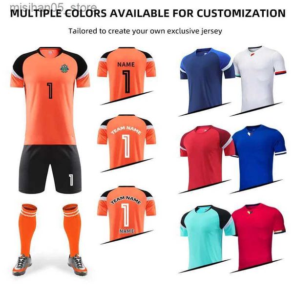 Jerseys New Jersey Mens Personalizado Adulto Crianças Uniforme de Futebol Cinco Pessoas Sports Uniform Training Set Childrens Sports Uniform Q240318