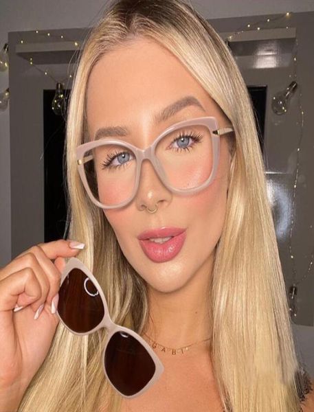 Sexy Mode Polarisierte Magnetische Clip Auf Sonnenbrille Damen Blau Licht Blockieren Gläser Frauen Weibliche Sicheres Fahren Anti Blendende Gläser7535755