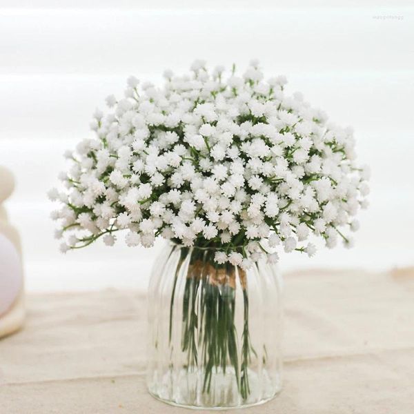 Dekoratif çiçekler beyaz bebekler nefes yapay düğün ev diy çelenk dekorasyon gelini tutma buket gypsophila plastik sahte