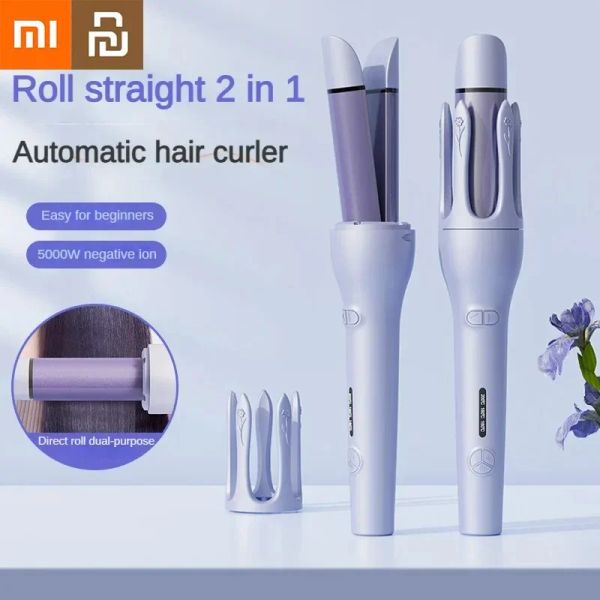 Ferros Xiaomi Youpin 2 em 1 modelador de cabelo alisador de cabelo 32mm aquecimento rápido automático curling ferro feminino rolo de cabelo multifuncional