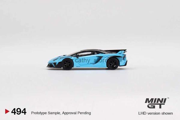 Diecast Model Arabalar Mini GT 1 64 LAMBO LB-SILHOUETTE Works Aventador GT Evo Bebek Mavi Model Carl2403