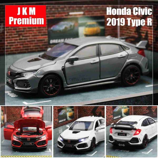 Diecast Model Arabalar 1/32 Honda Civic Type R Oyuncak Araba Çocuklar İçin Diecast Minyatür Model Geri Çekiyor Kapılar Açılabilir Ses Işık Koleksiyonu Hediye Boysl2403