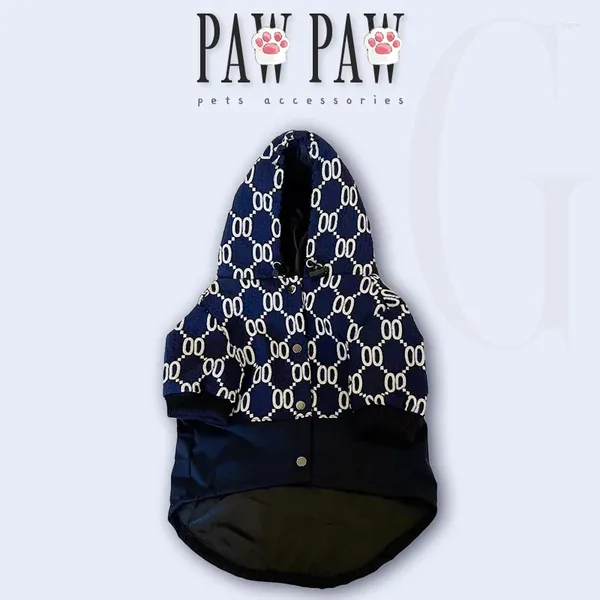 Vestuário para cães pawpaw elegante casaco com capuz casaco legal moda na moda roupas para animais de estimação designer pomeranian schnauzer yorkshire west highland